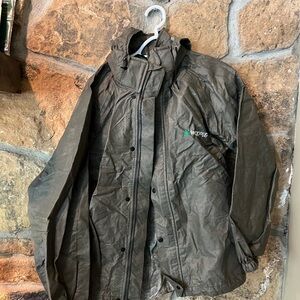 Men's Olive Raincoat with Hood